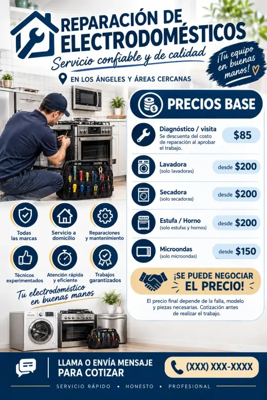 Servicios de Reparación de Electrodomésticos en Los Ángeles