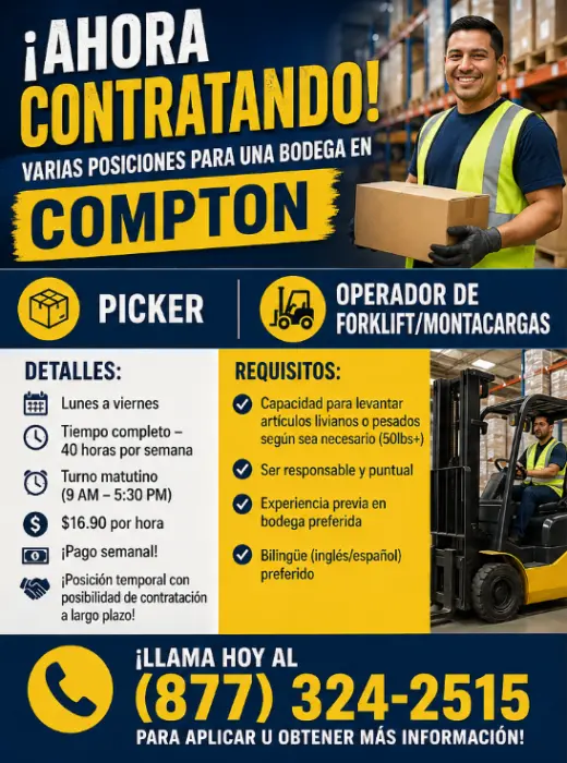 TRABAJO DE BODEGA EN COMPTON!