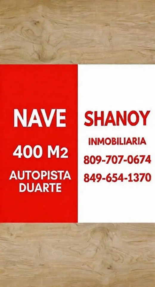 Arriendo Nave de 400 m2 próximo a Autopista Duarte