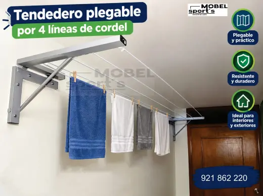 Tendedero de pared con cordeles