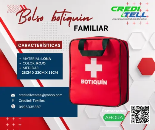 Bolso botiquín tipo familiar para primeros auxilios