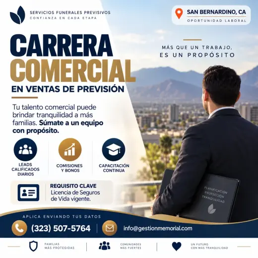Carrera Comercial en Ventas de Previsión - San Bernardino