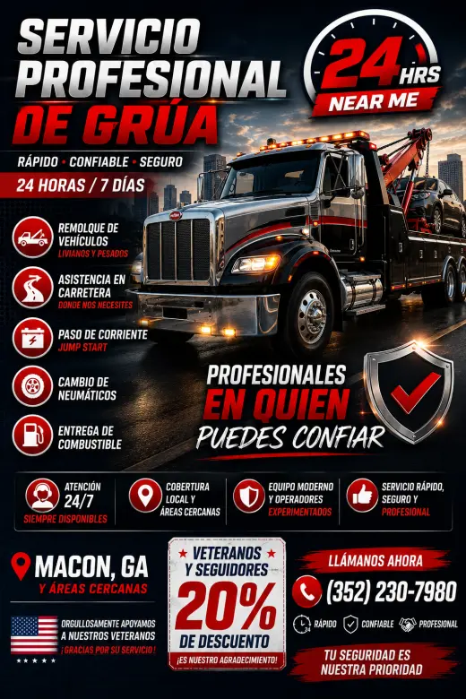 Gruas 24 Hrs Near Me Services