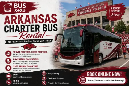 Arkansas Charter Bus Rental for Razorback Stadium Game Day Travel