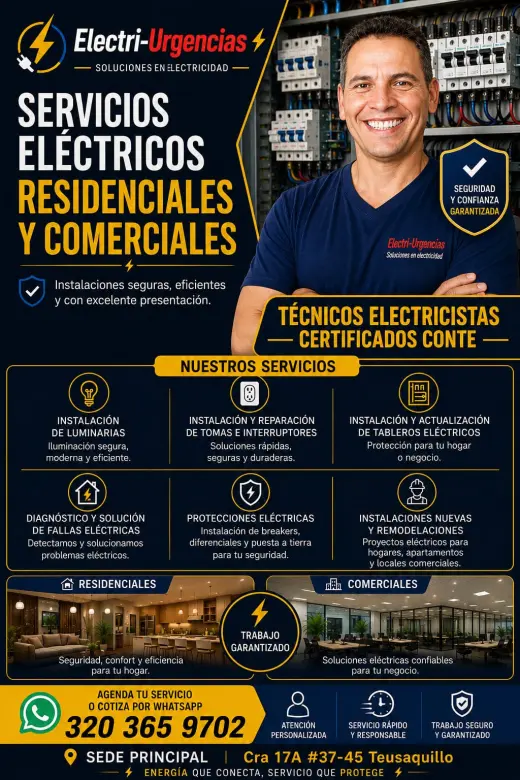Electricista, san Luis, Teusaquillo, Quirinal, La esmeralda,la macarena.