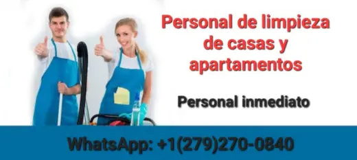 Oportunidad laboral de limpieza.