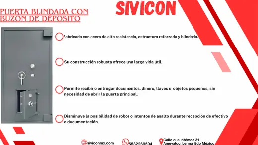 PUERTA BLINDADA CON BUZÓN DE DEPOSITO