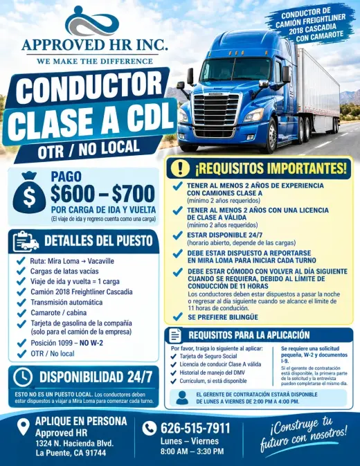 CHOFER DE CAMOINETAS CLASE A!!