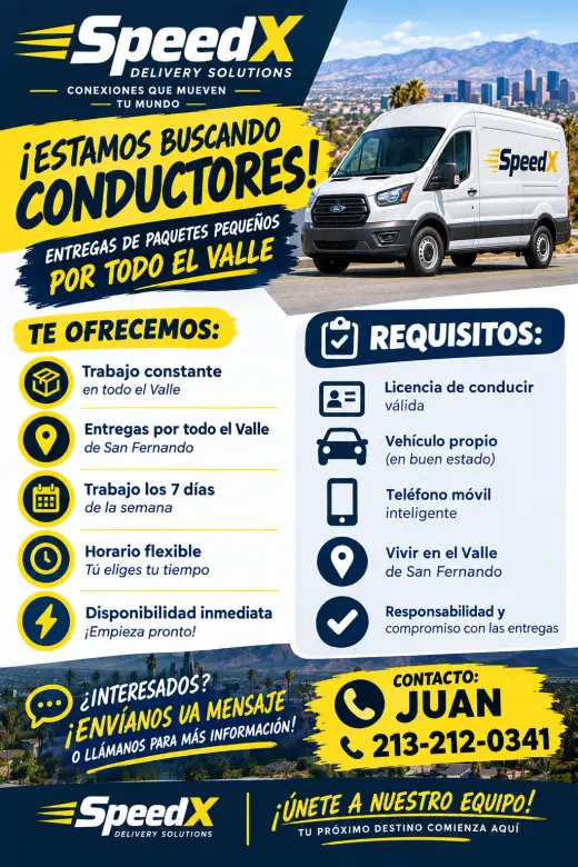 🚨 ¡SE BUSCAN CONDUCTORES – SPEEDX! 🚨