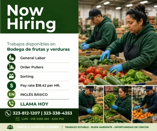 NOW HIRING / SOLICITANDO