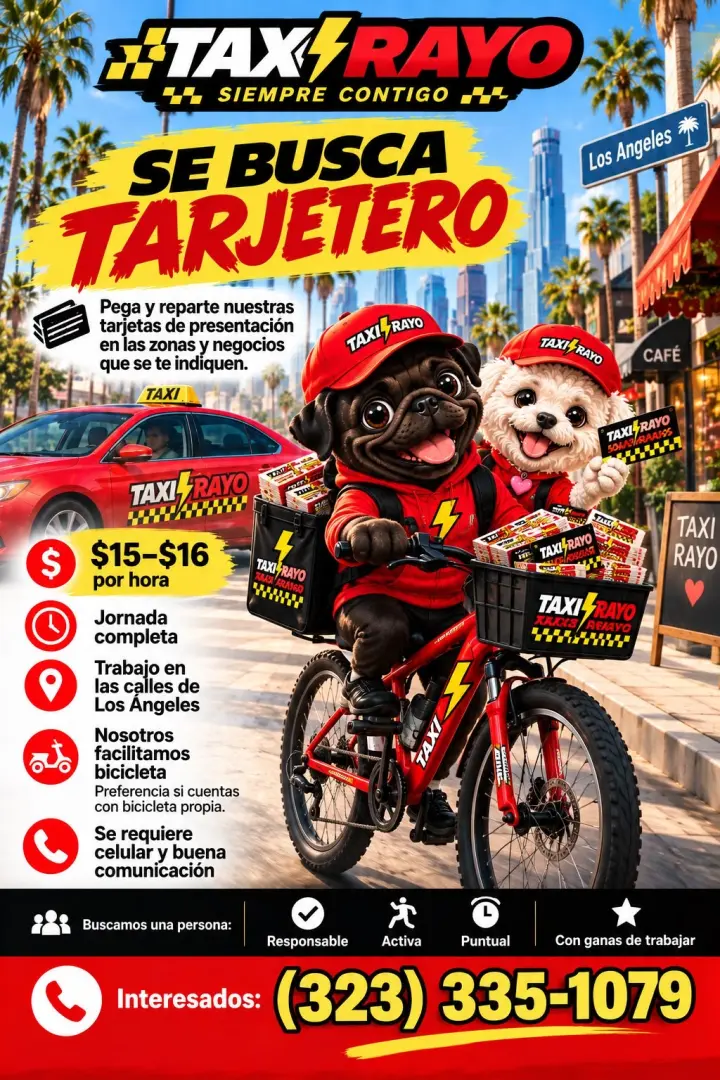 Oportunidad de Empleo: Distribuidor de Tarjetas para Servicio de Taxi