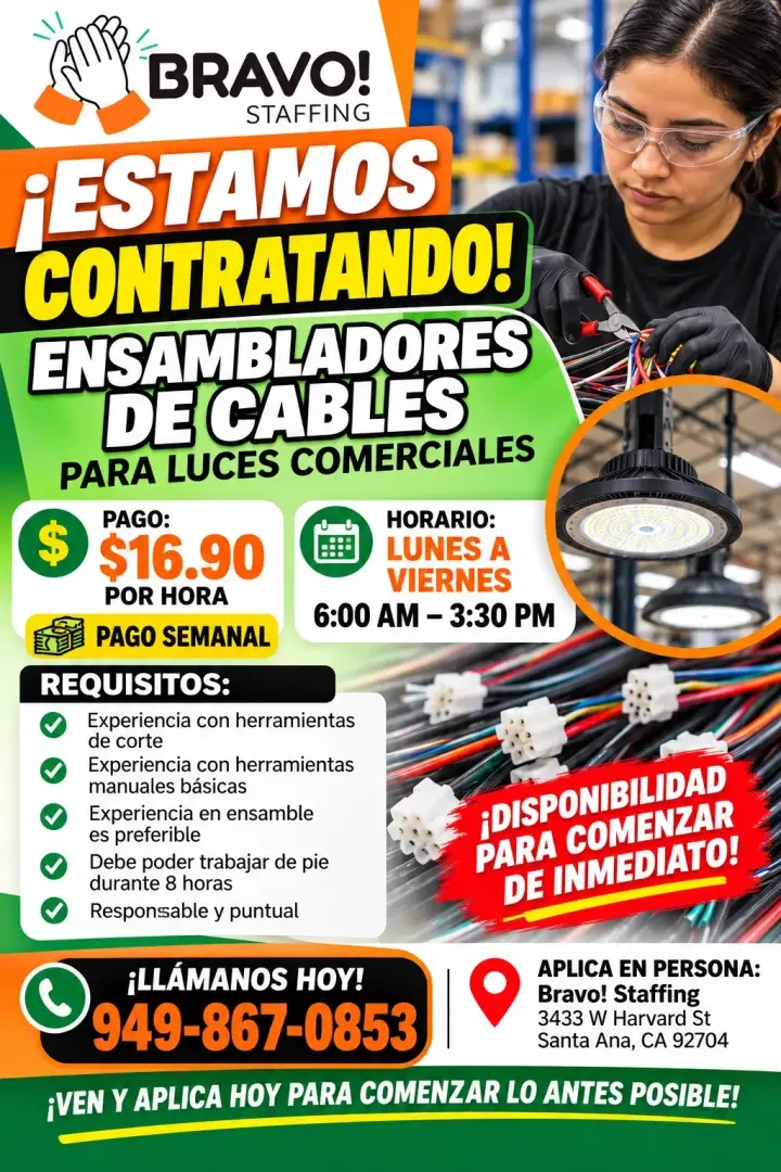 Ensambladores de cablespara luces comerciales