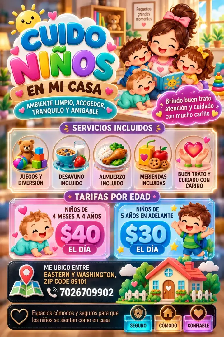 Servicios de Cuidado Infantil - Ambiente Seguro y Amigable