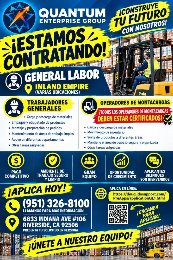 Estamos Contratando - Labor General - Warehouse