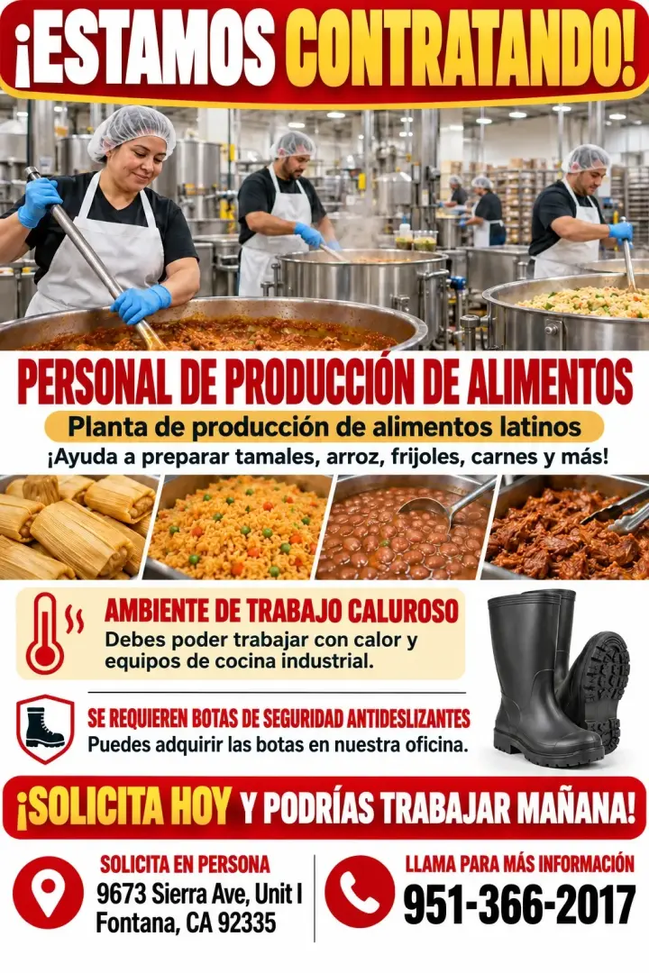 PERSONAL DE PRODUCCIÓN DE ALIMENTOS