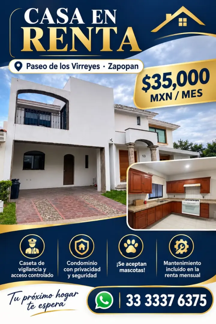 SE RENTA CASA EN CONDOMINIO VIRREYES