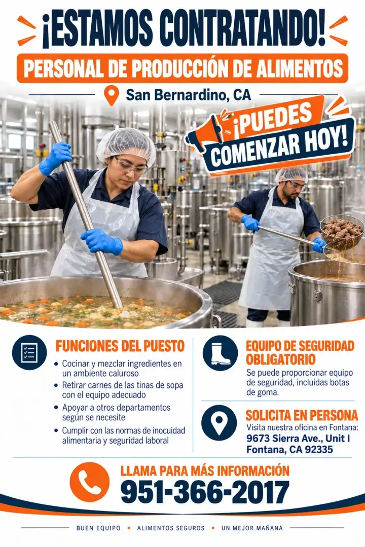 PERSONAL DE PRODUCCIÓN DE ALIMENTOS