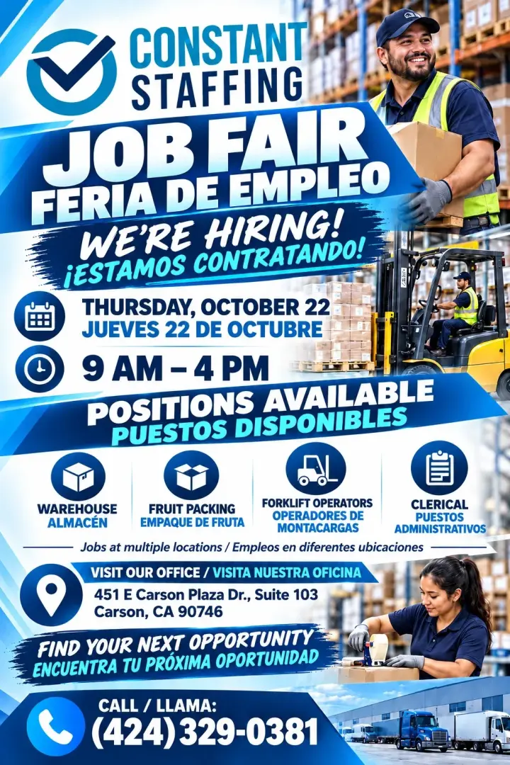 📢 JOB FAIR / ¡FERIA DE EMPLEO! 📢