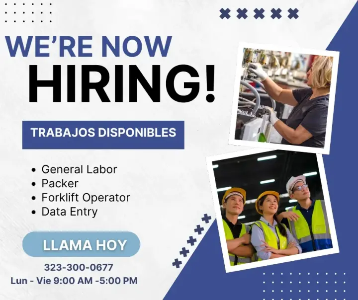 HIRING NOW / CONTRATANDO YA