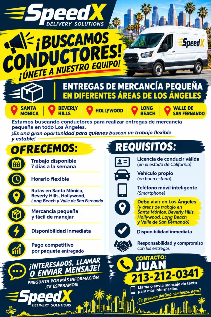 🚨 ¡SE BUSCAN CONDUCTORES – SPEEDX! 🚨