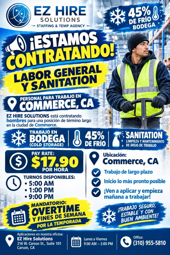 Solicitamos Caballeros para Trabajar !