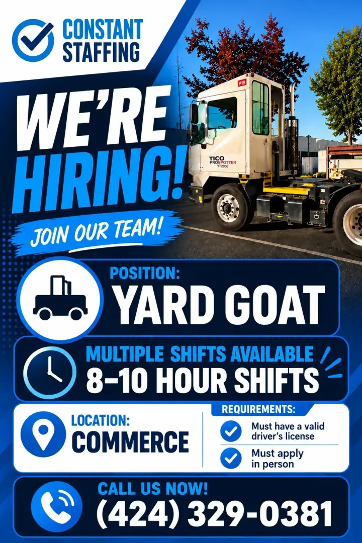 🚨 ¡ÚNETE A NUESTRO EQUIPO! ¡ESTAMOS CONTRATANDO OPERADORES DE YARD GOAT! 🚨