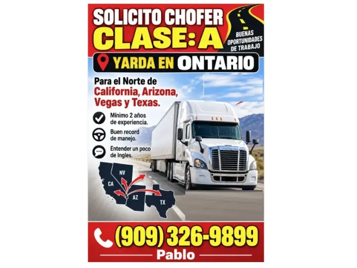 SOLICITO CHOFER CLASE:A