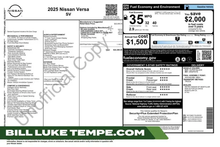 2025 Nissan Versa