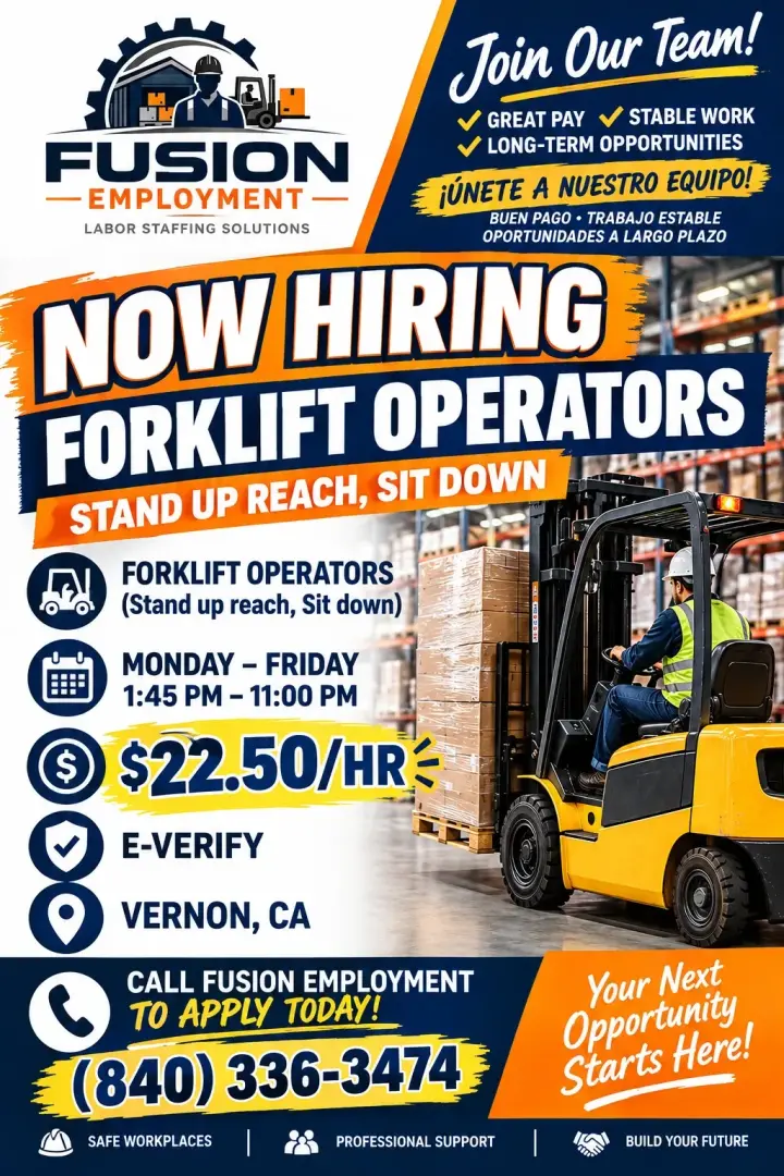 Forklift Operators/ Operadores de Montacargas