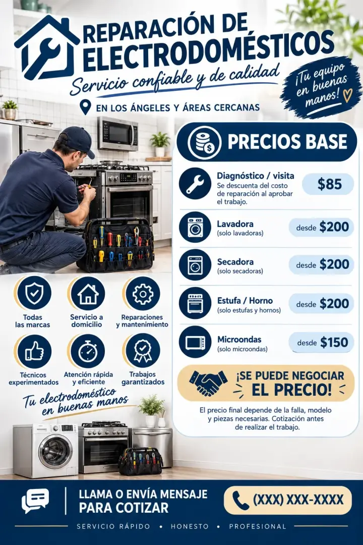 Servicios de Reparación de Electrodomésticos en Los Ángeles