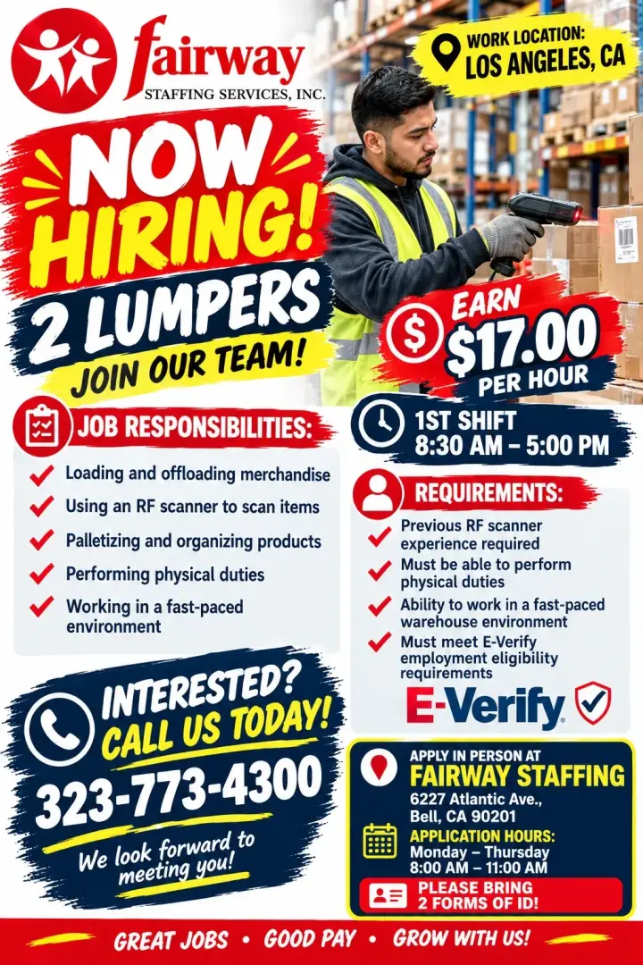 Hiring Lumpers in Los Angeles