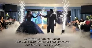 DJ Valentino Cold Sparklers and fog machines