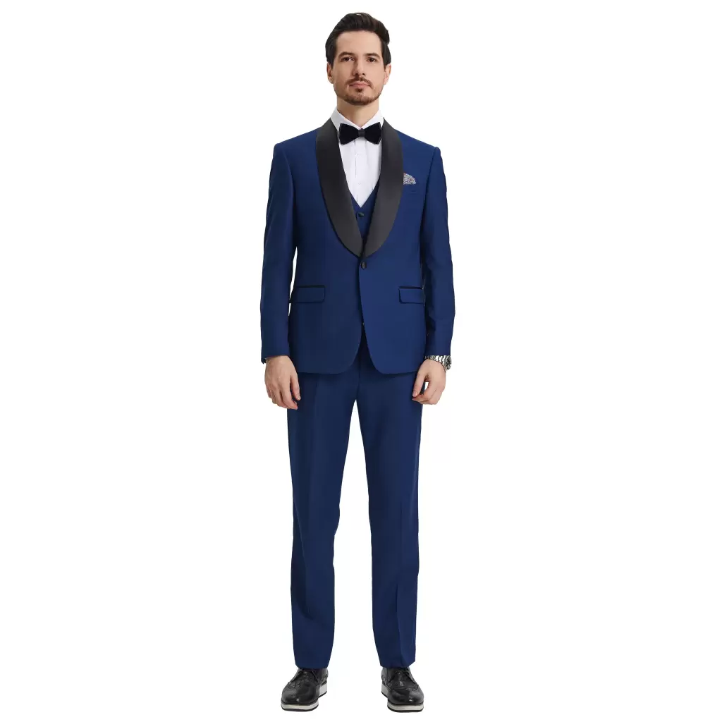 Stacy Adams - Indigo 3 Piece Hybrid Fit Tuxedo Satin Shawl Lapel main image 1