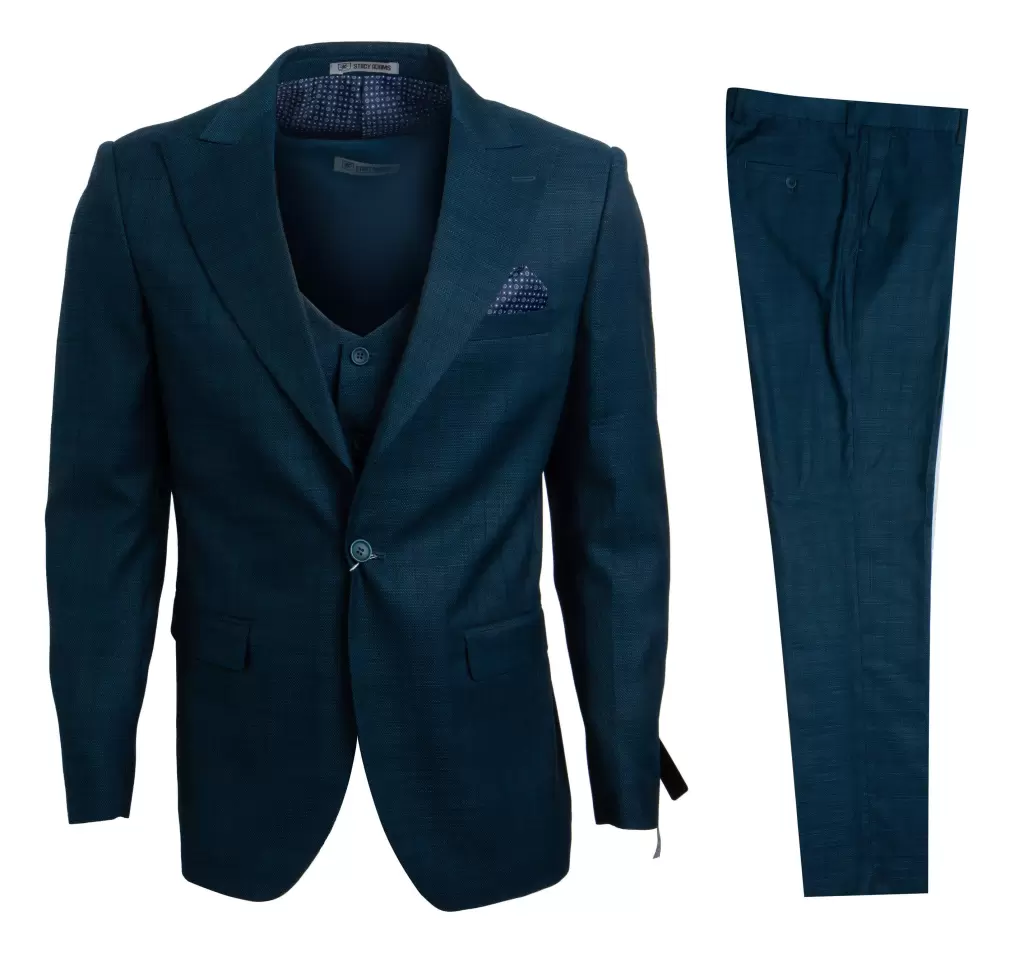 Stacy Adams Men's 3 Piece Glen Check Suit - Hybrid Fit