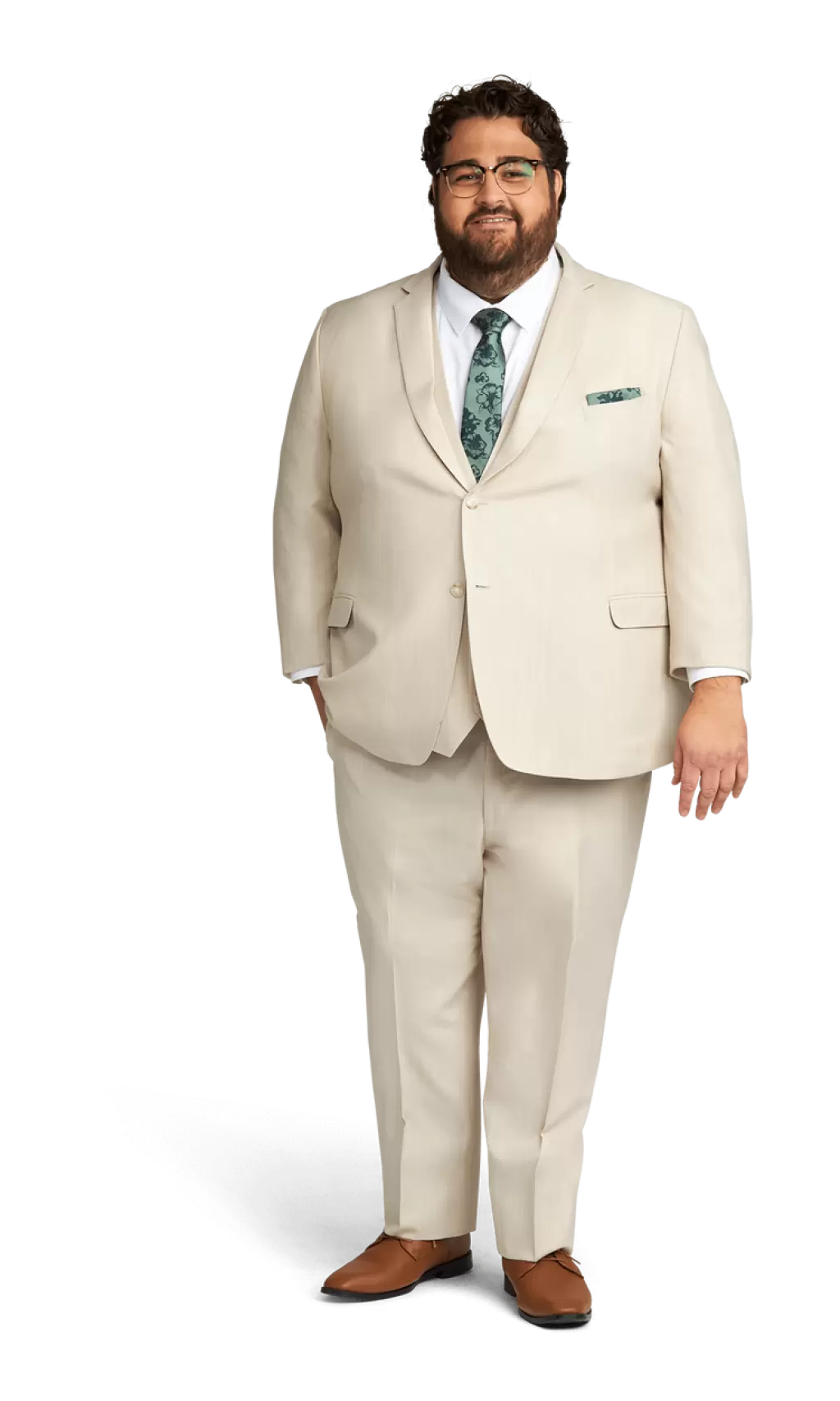 Tan Stretch Suit Separates