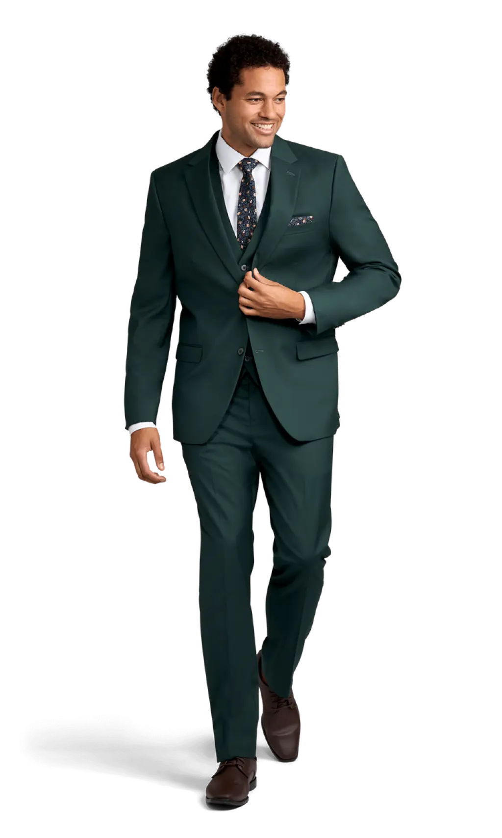 green stretch suit separates