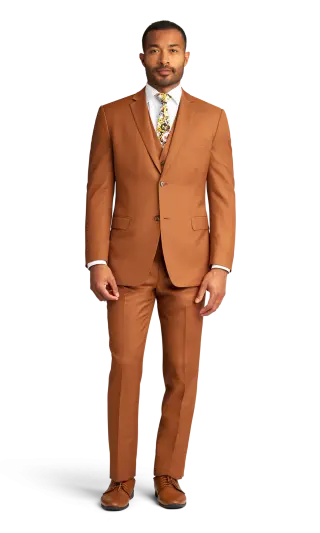 Caramel classic heavy embroidered suit set