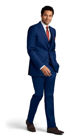 cobalt blue stretch suit separates