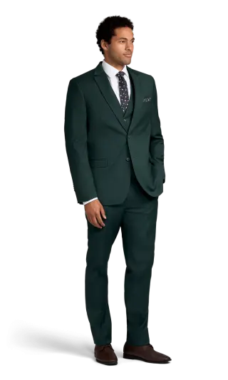 green stretch suit separates