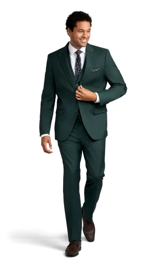 green stretch suit separates